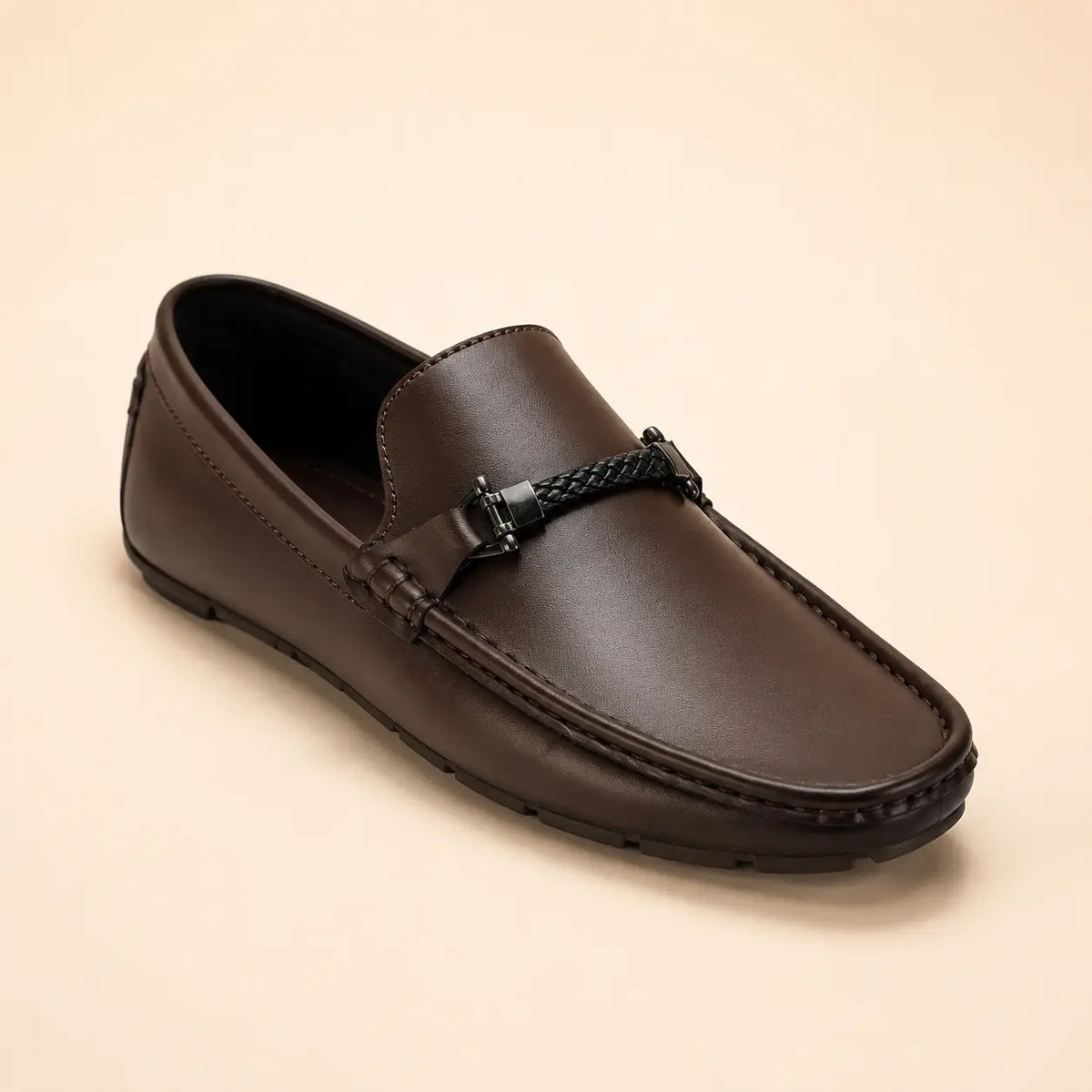 Regal Crest Men’s Brown Cherry Leather Loafers – front product view