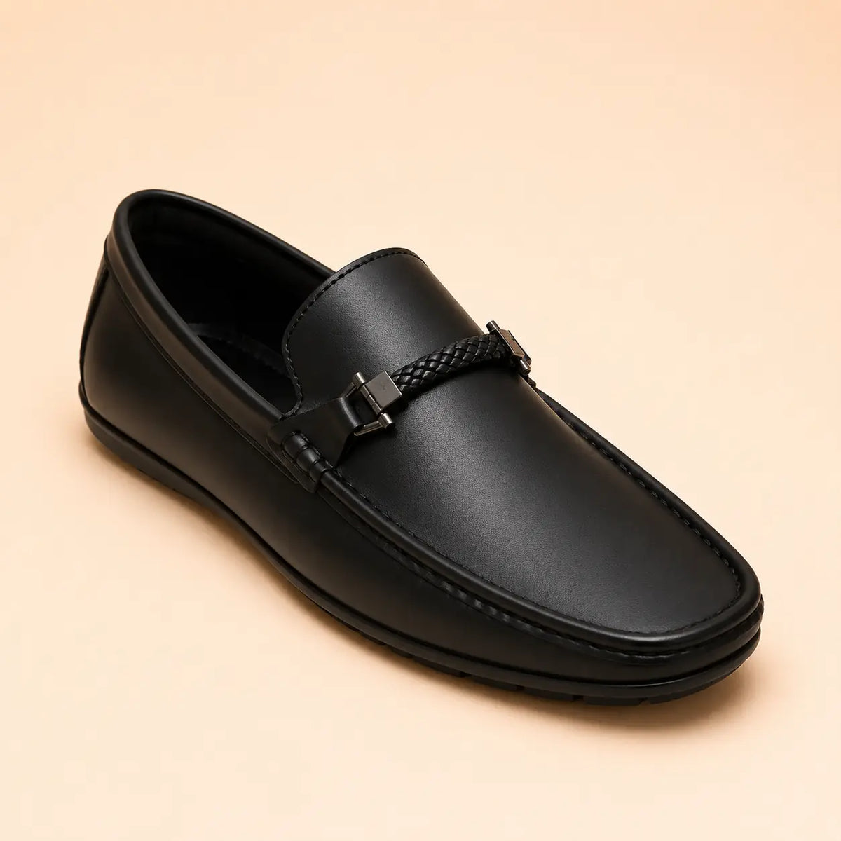 Regal Crest Men’s Black Cherry Leather Loafers – front product view