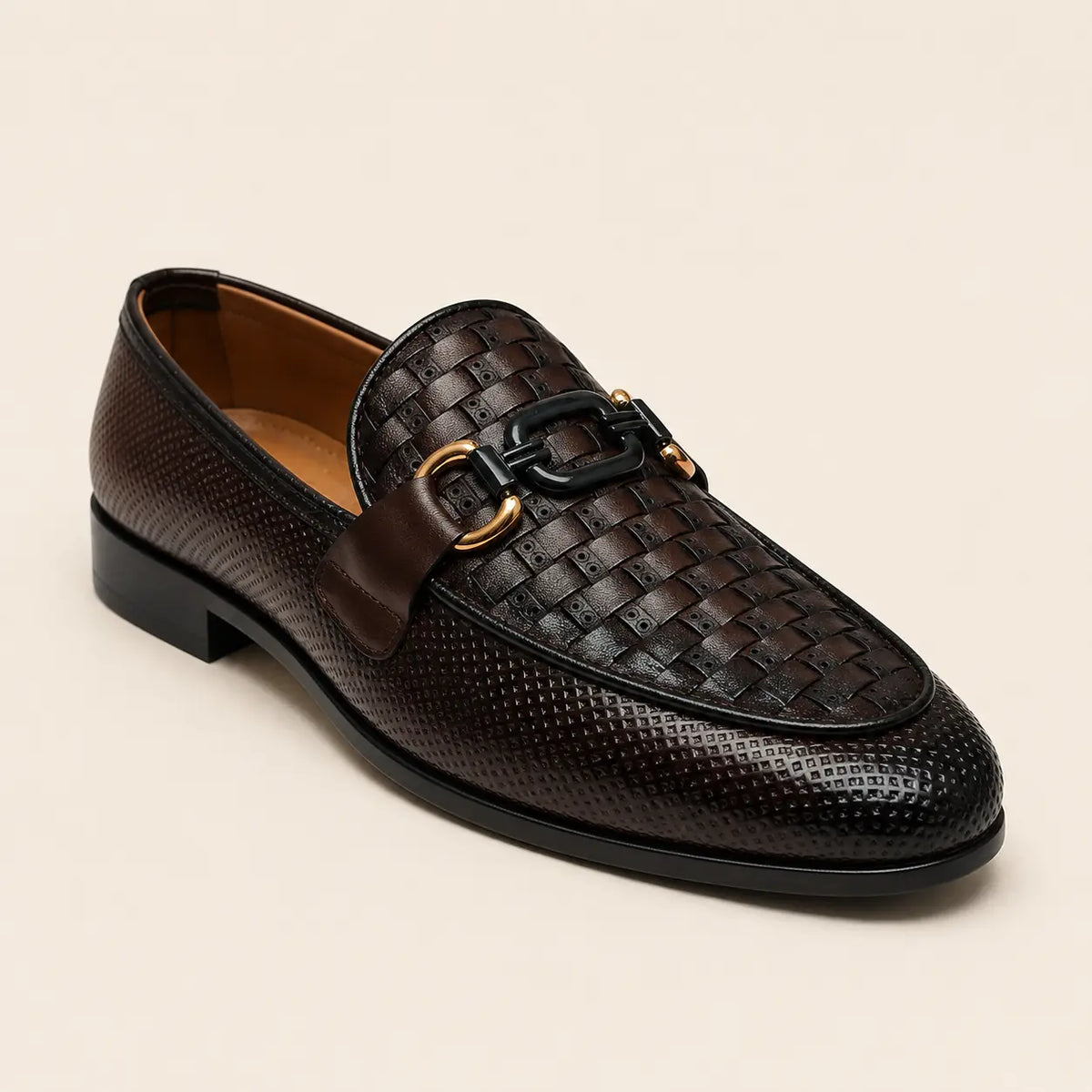 Royal Basket Men’s Dark Brown Regzine Loafers – front product view