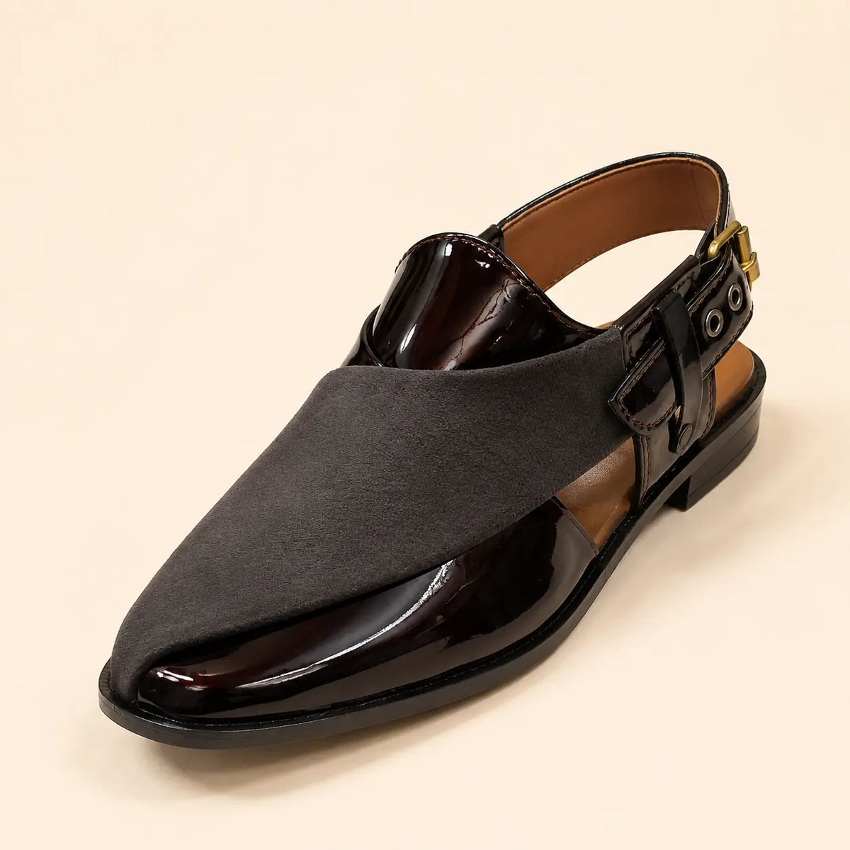 Imperial Cross Men’s Dark Brown Regzine Peshawari Sandals – front product view
