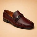 Signature Bit Men’s Burgundy Genuine Leather Loafers – front product view