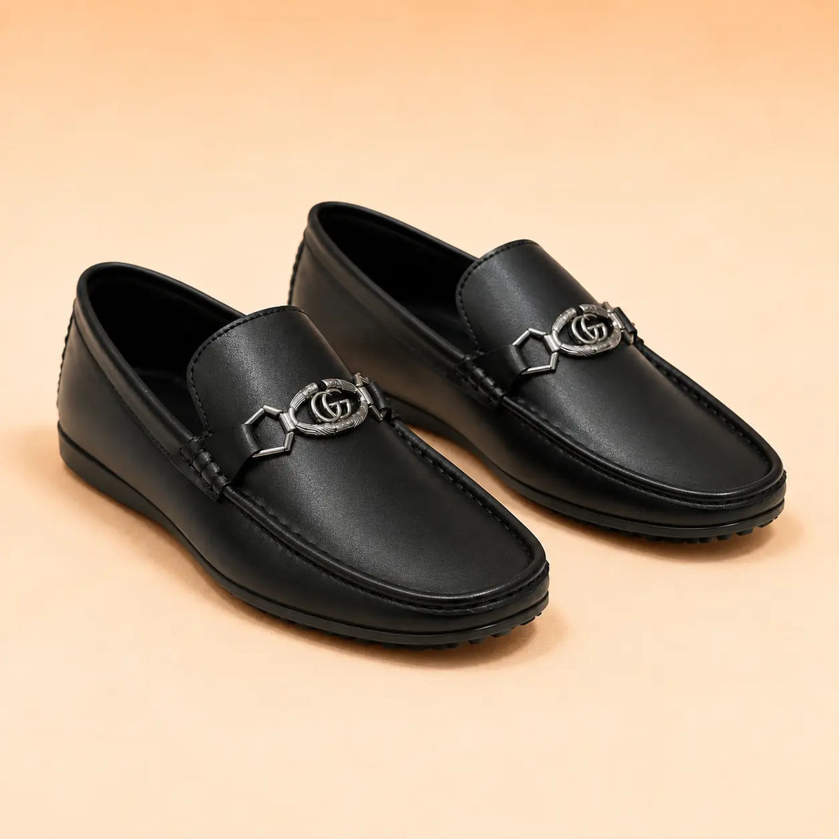 Pair of Regal Crest men’s black leather loafers