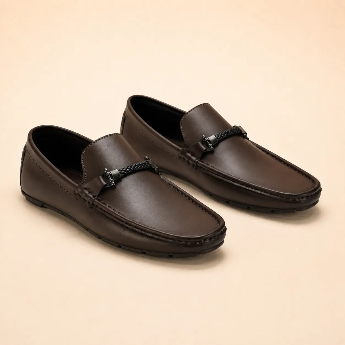 Regal Crest Men’s Brown Cherry Leather Loafers – pair view