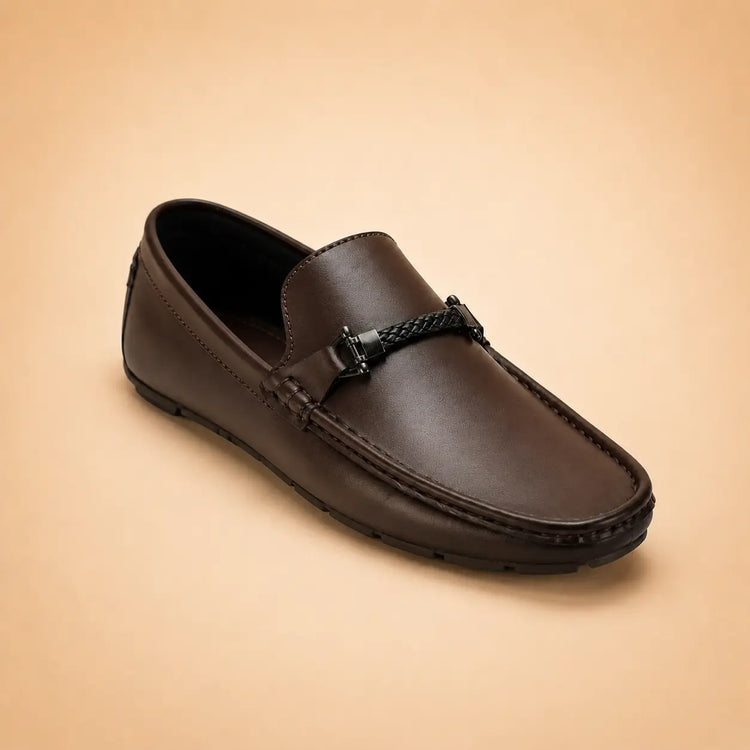 Regal Crest Men’s Brown Cherry Leather Loafers – front product view