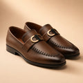Royal Emblem Men’s Chocolate Brown Leather Loafers – pair view