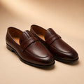Classic Penny Men’s Dark Brown Genuine Leather Loafers – pair view