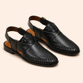 Heritage Weave Men’s Black Regzine Peshawari Sandals – pair view