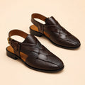 Royal Interlace Men’s Dark Brown Regzine Peshawari Sandals – pair view