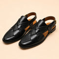 Regal Weave Men’s Black Regzine Peshawari Sandals – pair view