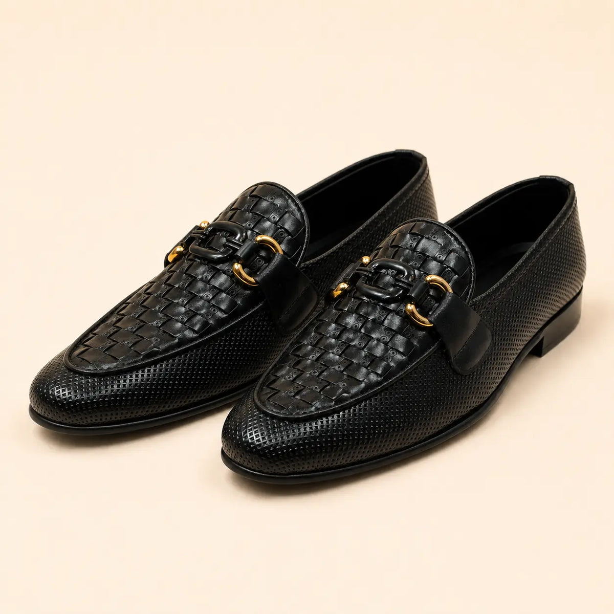 Regal Crest Men’s Black Regzine Loafers – pair view