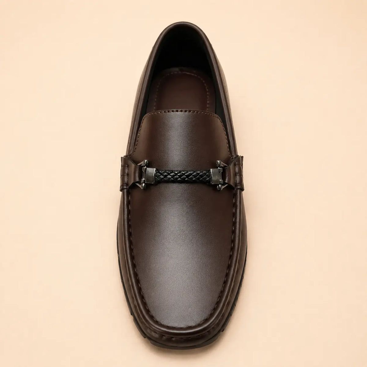 Regal Crest Men’s Brown Cherry Leather Loafers – top view