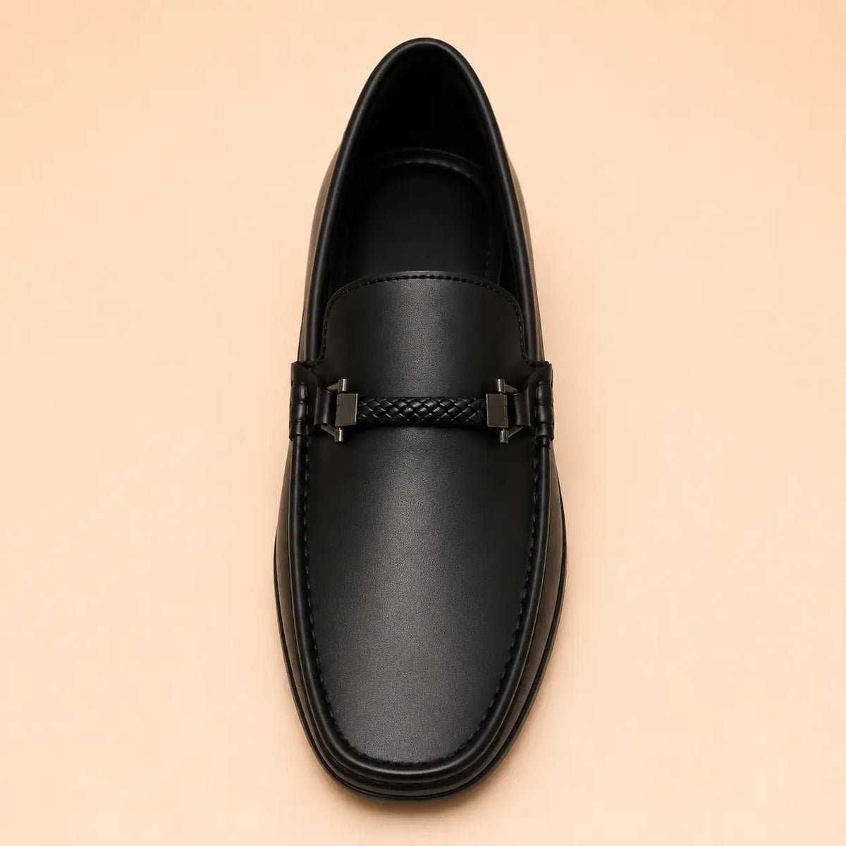 Regal Crest Men’s Black Cherry Leather Loafers – top view