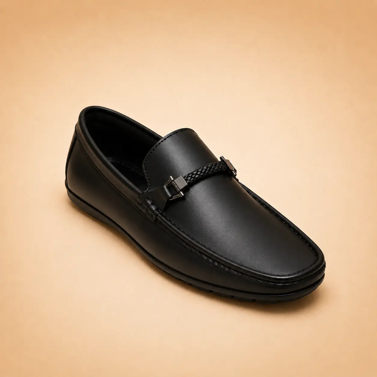 Regal Crest Men’s Black Cherry Leather Loafers – front product view