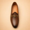 Signature Horsebit Men’s Cognac Leather Loafers – top view