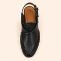 Heritage Weave Men’s Black Regzine Peshawari Sandals – top view
