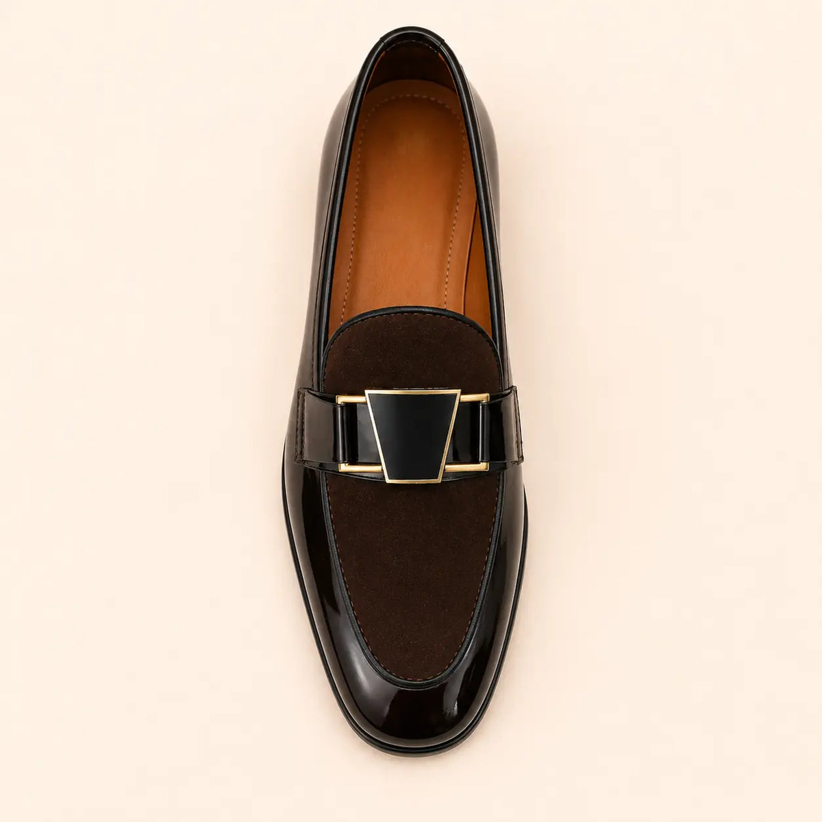 Imperial Crest Men’s Dark Brown Regzine Loafers – top view