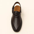 Heritage Weave Men’s Dark Brown Regzine Peshawari Sandals – top view