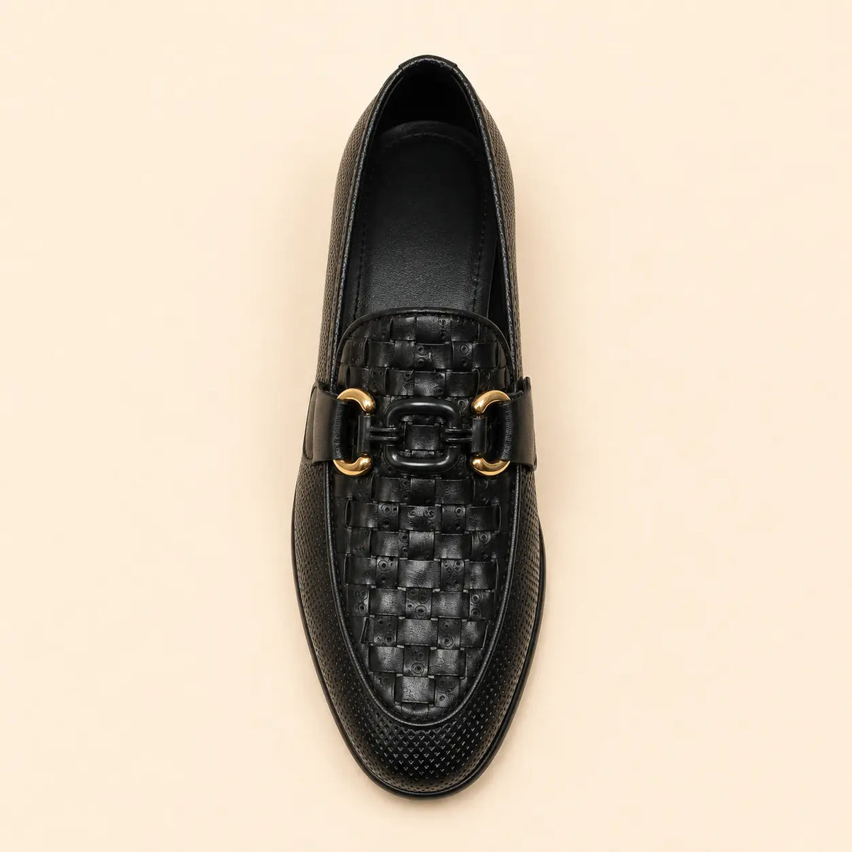 Regal Crest Men’s Black Regzine Loafers – top view
