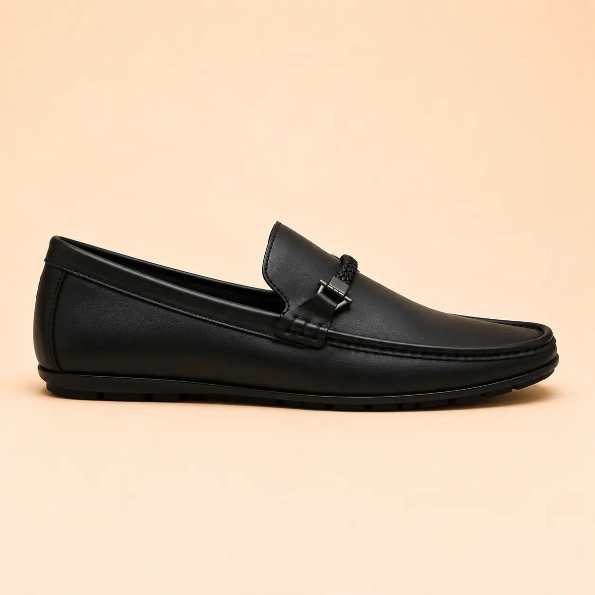 Regal Crest Men’s Black Cherry Leather Loafers – outer side view