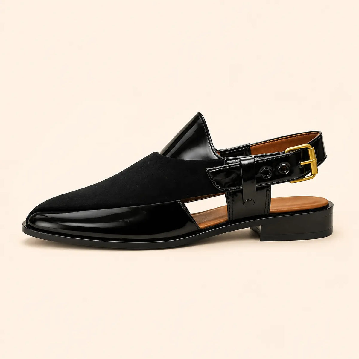 Regal Crest Men’s Black Regzine Closed-Toe Sandals – outer side view