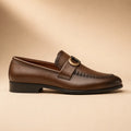 Royal Emblem Men’s Chocolate Brown Leather Loafers – outer side view