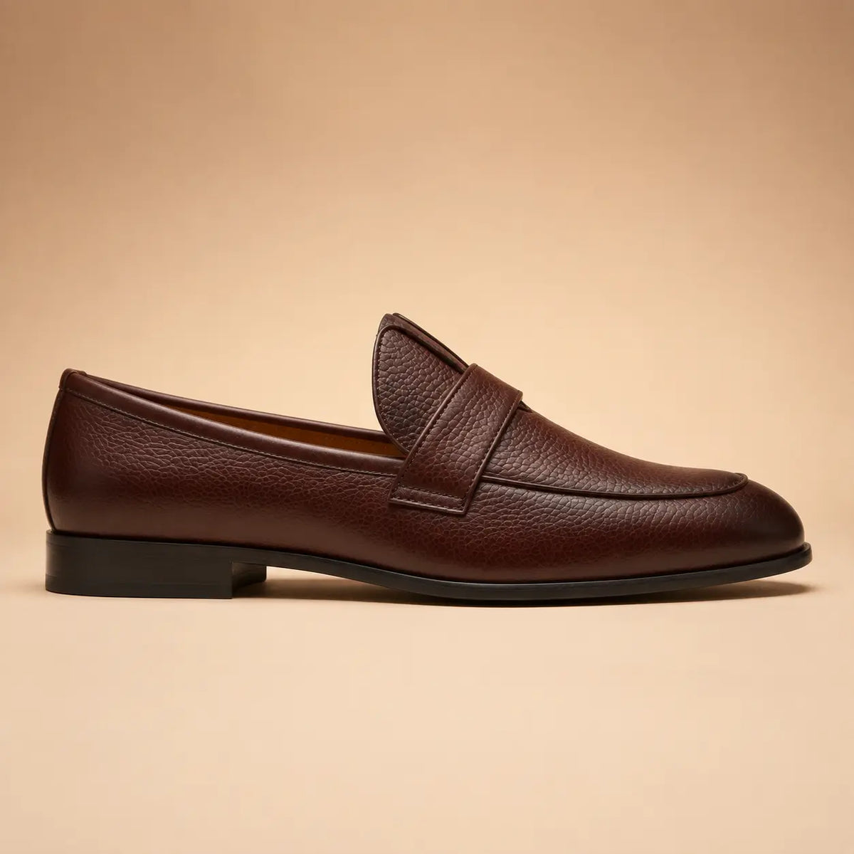 Classic Penny Men’s Dark Brown Genuine Leather Loafers – outer side view