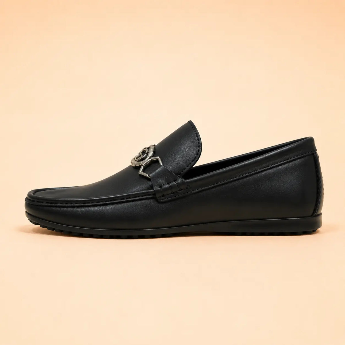 Regal Crest black leather loafer – inner side view
