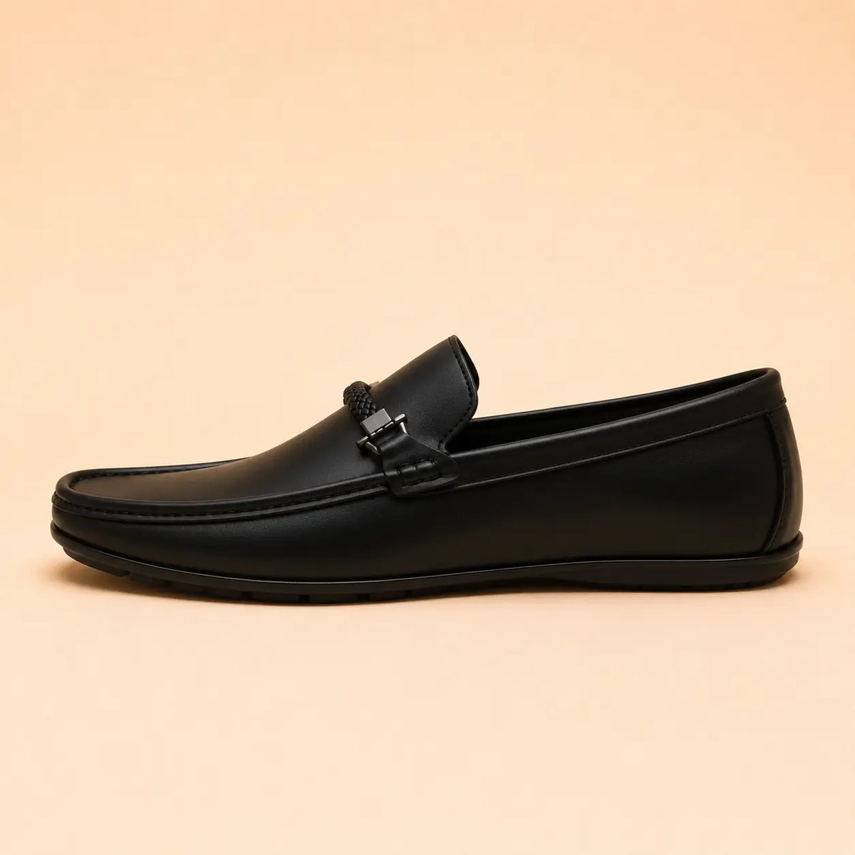 Regal Crest Men’s Black Cherry Leather Loafers – inner side view