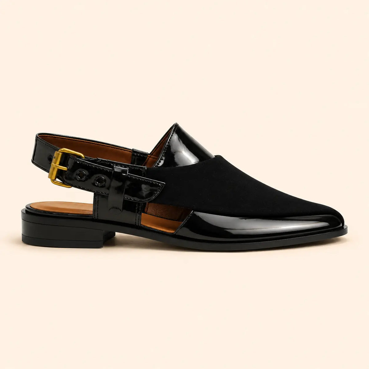 Regal Crest Men’s Black Regzine Closed-Toe Sandals – inner side view