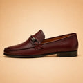 Signature Bit Men’s Burgundy Genuine Leather Loafers – inner side view