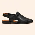 Heritage Weave Men’s Black Regzine Peshawari Sandals – inner side view