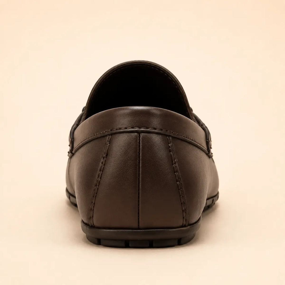 Regal Crest Men’s Brown Cherry Leather Loafers – heel view