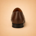 Signature Horsebit Men’s Cognac Leather Loafers – heel view