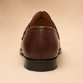 Classic Penny Men’s Dark Brown Genuine Leather Loafers – heel view