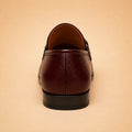 Signature Bit Men’s Burgundy Genuine Leather Loafers – heel view