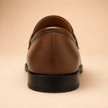 Royal Emblem Men’s Chocolate Brown Leather Loafers – heel view