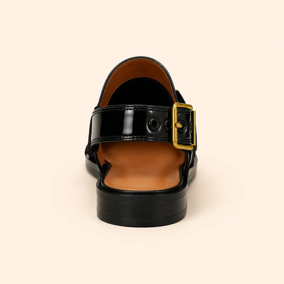 Regal Crest Men’s Black Regzine Closed-Toe Sandals – heel view