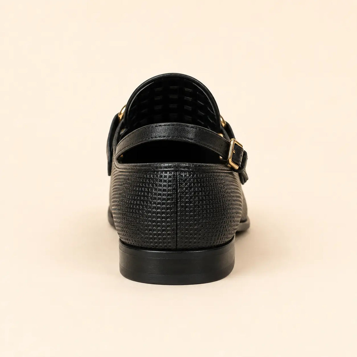 Regal Crest Men’s Black Regzine Loafers – heel view