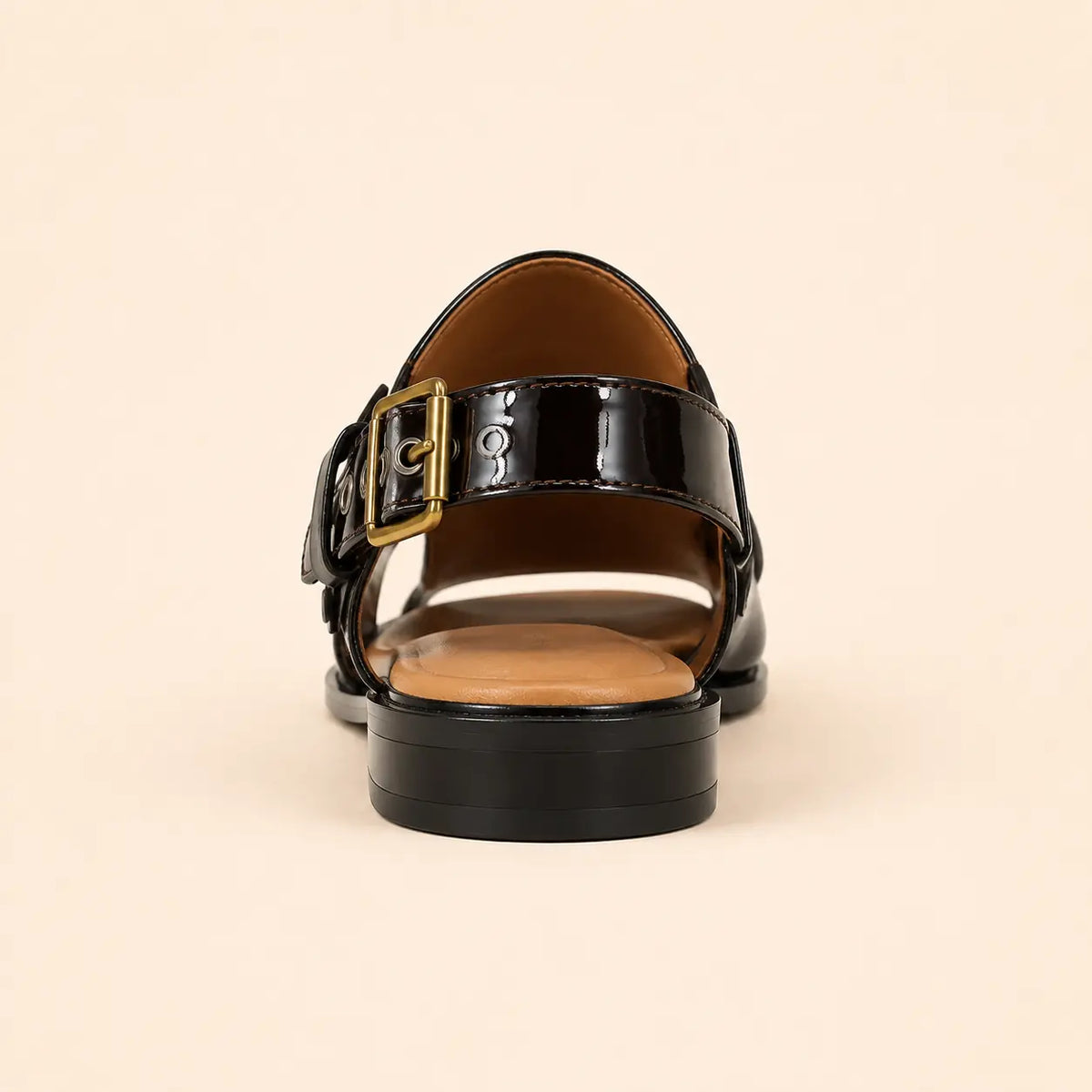 Imperial Cross Men’s Dark Brown Regzine Peshawari Sandals – heel view