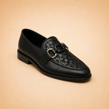 Regal Crest Men’s Black Regzine Loafers – front product view
