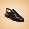 Regal Weave Men’s Black Regzine Peshawari Sandals – front product view