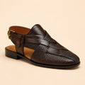 Royal Interlace Men’s Dark Brown Regzine Peshawari Sandals – sole and grip view