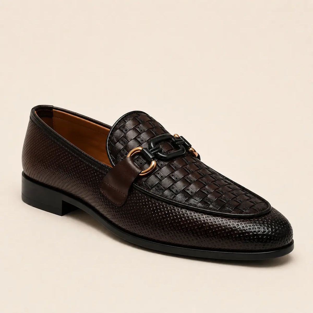 Royal Basket Men’s Dark Brown Regzine Loafers – sole and grip view
