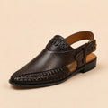 Heritage Weave Men’s Dark Brown Regzine Peshawari Sandals – sole and grip view