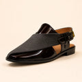 Imperial Cross Men’s Dark Brown Regzine Peshawari Sandals – sole and grip view
