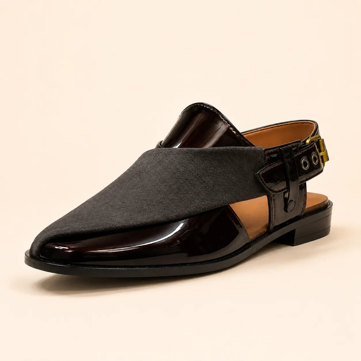 Imperial Cross Men’s Dark Brown Regzine Peshawari Sandals – sole and grip view