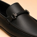 Regal Crest Men’s Black Cherry Leather Loafers – material and detail close-up