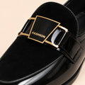Regal Crest Men’s Black Regzine Formal Shoes – material and detail close-up