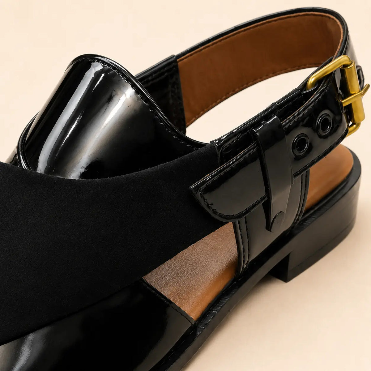 Regal Crest Men’s Black Regzine Closed-Toe Sandals – material and detail close-up