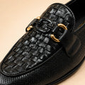 Regal Crest Men’s Black Regzine Loafers – material and detail close-up